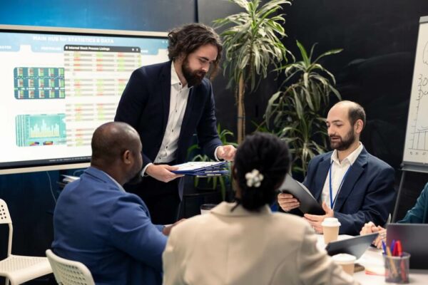 Company director holding a meeting