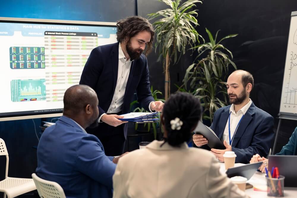 Company director holding a meeting